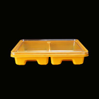 Boîtes à pain en plastique de qualité alimentaire personnalisées en gros, boîtes d'emballage pour desserts de mariage et d'anniversaire, boîtes de présentation divisées en deux compartiments