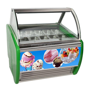 Congelatore Espositore Refrigerato a <span class=keywords><strong>Doppia</strong></span> Fila da 14 Vaschette per <span class=keywords><strong>Gelateria</strong></span>/Negozio di Gelati - Product Image 6