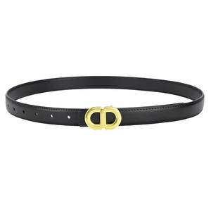 <span class=keywords><strong>Ceinture</strong></span> décontractée pour femmes en cuir de vache avec boucle en alliage à double anneau, simple et décorative, pour étudiants, usage quotidien, vente en gros - Product Image 5
