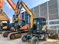 Mini-excavatrice hydraulique d'occasion Hyundai HW60 de 6 tonnes avec tarière, pince et brise-roche, certifiée CE