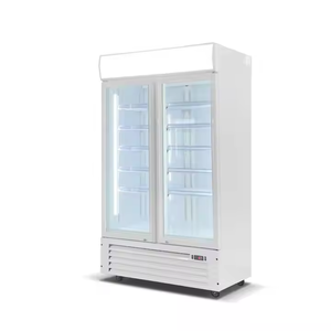 Vitrine de supermarché, congélateur vertical, éclairage LED, refroidisseur d'air, réfrigérateur commercial à porte vitrée Low-E à température unique - Product Image 4