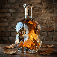 Botol Minuman Keras Kaca dengan Tutup Mahkota 50ml 100ml 375ml 500ml 700ml 750ml 1000ml Vodka Whisky Spirits