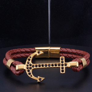 CHENG JEWELERS Gioielli Raffinati, Bracciale Fatto a Mano con Collegamenti in Pelle e Chiusura in Acciaio Inossidabile per Cordoncino - Product Image 5