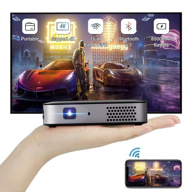 Hotack D061AQ Dlp Portable Outdoor Travel Projecteur HD Home Theater Video Proyector Smart Android Wireless Projector