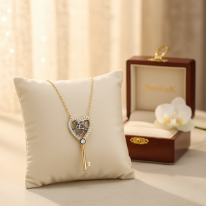 สร้อยคอรูปหัวใจสีทอง14K รูปหัวใจอินฟินิตี้เสน่ห์ - Product Image 3