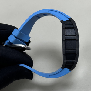 Montre automatique squelette à tourbillon avec cadran personnalisé en fibre de carbone bleu-noir, élégante pour le quotidien et l'extérieur - Product Image 3