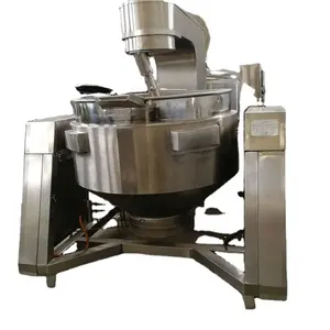 ZhongTai Automatic Industrial Gas Heat Sauce Planetary Cook Hot Pot Tilt Double Jacketed Kettle Wok with Mixer