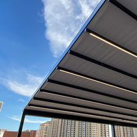 Auvent motorisé en aluminium, toit rétractable, imperméable, en PVC, pergola automatique, voiles d'ombrage pliantes pour patio, filets