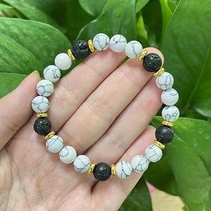 Bracelet en pierre semi-précieuse de quartz de 8mm en gros Bracelet élastique extensible à 3 éléments énergie cristal Reiki Bracelet de guérison pour femmes - Product Image 3