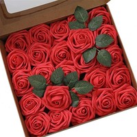 DIY Bouquets de mariage réalistes faits à la main, décoration pour fêtes, maison et jardin, 25 pièces de fleurs artificielles en mousse, roses
