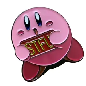 Machen Sie Ihre eigenen niedlichen Stifte billig benutzer definierte STFU Kirby Meme Jumbo Hartem ail Metall Abzeichen Anstecknadeln