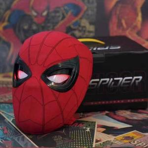 Máscara de Cosplay de látex de neón para fiesta de <span class=keywords><strong>Spider</strong></span> <span class=keywords><strong>Man</strong></span>, ojos móviles controlados por anillo, iluminada para regalos de cumpleaños y ocasiones de Mascarada - Product Image 3