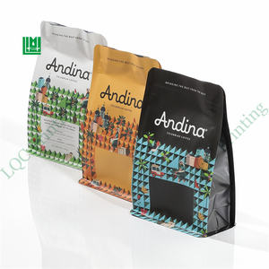 कस्टम बॉक्स नीचे थैली काले जिपर गैस वाल्व के साथ क्राफ्ट पेपर कॉफी बीन्स बैग 250g - Product Image 2