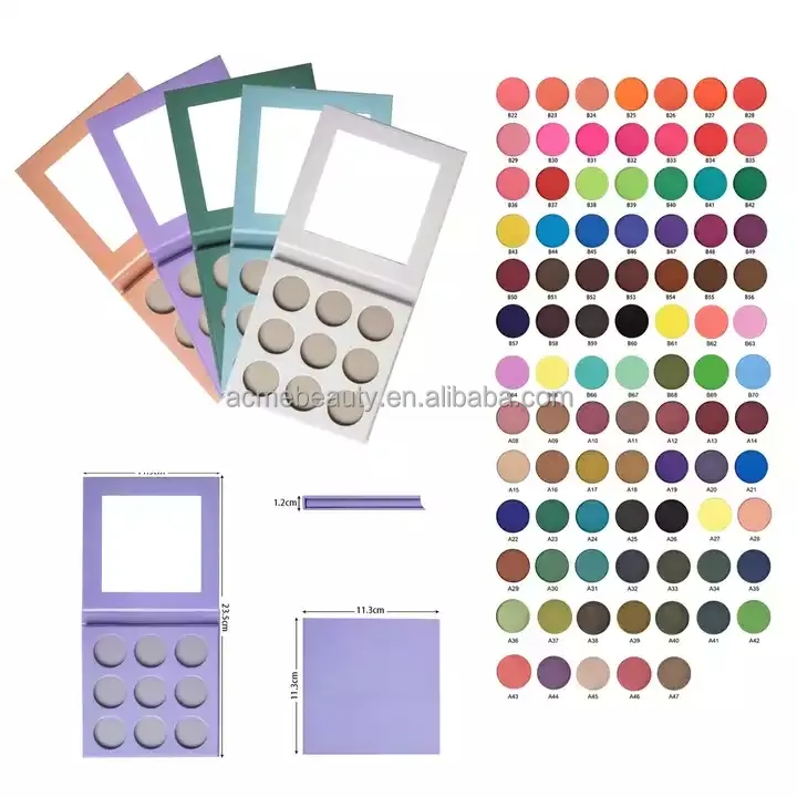 9 Color Vegan High Pigment Waterproof Makeup Custom Eyeshadow Palette Private Label