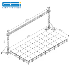 Botte de toit en aluminium léger ESI pour une construction robuste et durable scène de mariage ronde scène de piste - Product Image 1