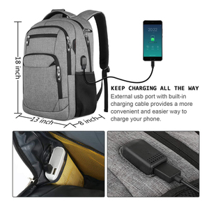 Zaino per Laptop Antifurto con Porta USB Personalizzata in RPET, Vendita Diretta dalla Fabbrica - Product Image 3