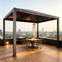 Pergola en aluminium à lames orientables motorisées, imperméable, bioclimatique, pour jardin, cour, patio, pavillon en aluminium