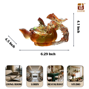 أواني كريستال على شكل وعاء عتيق على شكل حرف Liuli مصنوعة يدويًا من الزجاج الزخرفي ، أواني زجاجية Liuli مصنوعة يدويًا - Product Image 2