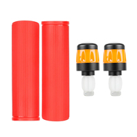 2 Luces LED de Advertencia Laterales para Manillar de Scooter Eléctrico, Puerto USB, Cubierta de Goma para Puños, Impermeables y Resistentes al Polvo