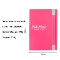 Carnet A5 en cuir PU rigide avec sangle, 176 pages, pour affaires et bureau, journal/agenda