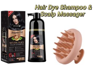 Shampoo colorant pour <span class=keywords><strong>cheveux</strong></span> à l'huile d'argan professionnel 6 en 1 pour salon et usage domestique, avec masseur de cuir chevelu en silicone - Product Image 2