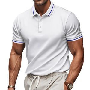 Polo de Verano para Hombre, Color Sólido, Secado Rápido, Manga Corta, Cuello Camisero, Ropa Informal, Fibra de Poliéster - Product Image 3
