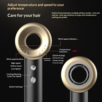 Sèche-cheveux sans pales transfrontalier haute vitesse avec moteur sans balais 1400W, air chaud et froid – Doux pour la maison, les dortoirs, les salons et les barbiers
