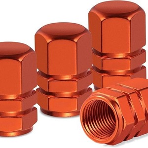 Capuchon de valve en alliage, capuchon de tige de valve de pneu universel, cache-poussière, capuchon de buse d'air, pièces automobiles, orange, métal - Product Image 1