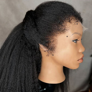 <strong>4C</strong> Textured Hairline <strong>Wigs</strong> Curly Baby Hair Natural <strong>Edges</strong> HD Lace Frontal Glueless <strong>Wigs</strong> Kinky Yaki Straight Human Hair <strong>Wigs</strong> - Product Image 3