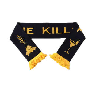 Bufanda de Fútbol Personalizada al por Mayor, Diseño Jacquard de Alta Calidad, Acrílico Tejido, Cuadrada, para Clubes Deportivos, con Borlas - Product Image 3