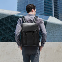 Sac à dos trolley de luxe en cuir véritable BOPAI pour ordinateur portable 15,6 pouces, personnalisé, pour homme, décontracté, idéal pour le bureau (vente en gros)