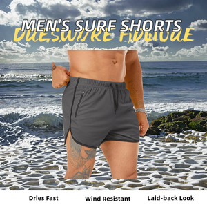 Pantalones Cortos de Playa Personalizados con Logotipo, para Hombre, de Secado Rápido, Cintura Media, Lona de Poliéster/Algodón, Tejido de Punto, Casuales, Sólidos, Tallas Grandes - Product Image 3