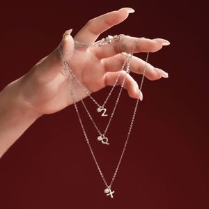 Dylam New Rhodium Plated Dainty CZ Alphabet Letter -Q- Necklace, Personalized Name <b>Initial</b> Necklace for Women Female - Product Image 6