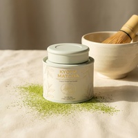 Tube d'emballage écologique personnalisé de 76 mm en papier de qualité alimentaire pour matcha avec couvercle en fer blanc, pour poudre de thé vert, vente en gros OEM en usine