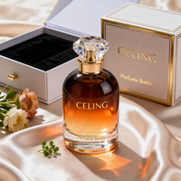 Flacon de parfum noir mat haut de gamme de luxe 50 ml, flacon de parfum 30 ml 100 ml, flacon vaporisateur de parfum vide en verre avec couvercle et boîte
