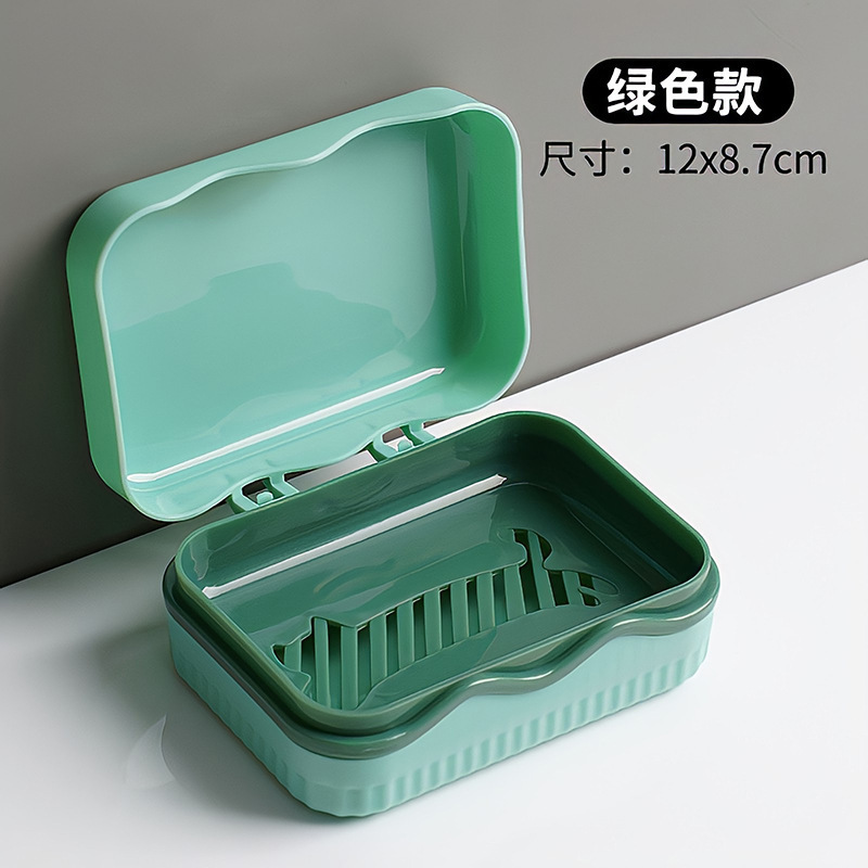 Porte-savon égouttoir double couche [Vert]