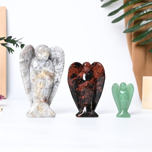 Vente en gros de figurines d'anges en cristal naturel sculpté à la main pour la décoration - Product Image 5