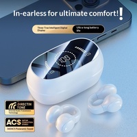 Auriculares de Conducción Ósea con Clip Abierto 2026, Inalámbricos Bluetooth con Pantalla LED y Batería de Larga Duración