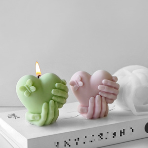 MUYULINS Large <b>Silicone</b> Handheld DIY Valentine's Day Scented Heart-Shaped Candle Mold - Product Image 6