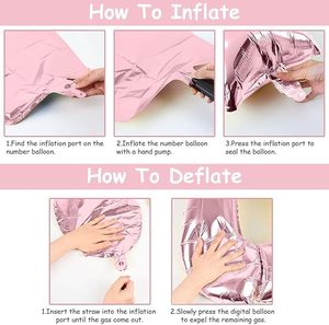 Palloncino Foil Autogonfiabile Grande 40 Pollici, Numero 6 Rosa Chiaro Lucido, per Ragazze 0-9 Anni, Festa di Compleanno, Anniversario - Product Image 6