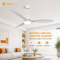 Ventilateur de plafond LED moderne à six vitesses avec moteur DC, télécommande et fonction de gradation pour salon