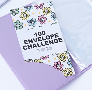 Carpeta de Cuero PU Tamaño A6, Desafío de Ahorro de Dinero de 100 Días con <span class=keywords><strong>la</strong></span> Familia y los Amigos, <span class=keywords><strong>Libro</strong></span> de Almacenamiento de Presupuesto con Sobres para Monedas - Product Image 4