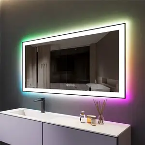 定制壁挂式玻璃魔镜触摸屏调光器浴室灯智能发光二极管浴室镜