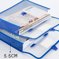 Classeurs A4 en plastique transparent Portefeuille extensible Fermeture à pression Poignée Étui de poche Étudiant Organisateur Cahier Papier Stockage Fabriqué en PP