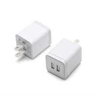 Vente d'usine, chargeur USB 10W, 5V2.1A, double port, adaptateur d'alimentation universel, chargeur mural compact, charge rapide, prise américaine