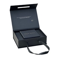 Boîte cadeau portable haut de gamme avec ruban, finition bronzée et papier d'art, idéale pour bijoux, cosmétiques, bagues et souvenirs