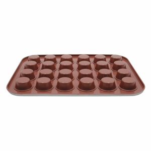 Moule à mini-muffins 24 cavités en acier au carbone épais, revêtement antiadhésif de qualité supérieure, écologique, conforme aux normes FDA/LFGB, pour utilisation domestique au four - Product Image 3