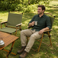 Chaise pliante ergonomique à dossier haut, portable, pour le camping en plein air, le jardin, siège rembourré en maille respirante, pêche, pique-nique, patio, voyage