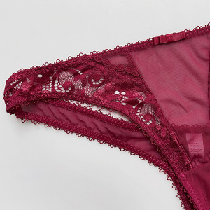 Slip Sexy Francese in Pizzo a Vita Bassa, Perizoma in Seta Ghiaccio, Lingerie Traspirante con Motivi Floreali, <span class=keywords><strong>Intimo</strong></span> <span class=keywords><strong>Elegante</strong></span> da Donna - Product Image 3