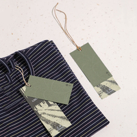 Étiquettes de vêtements personnalisées de luxe avec logo, étiquettes vertes en papier spécial pour T-shirts et vestes, recyclables pour entreprises